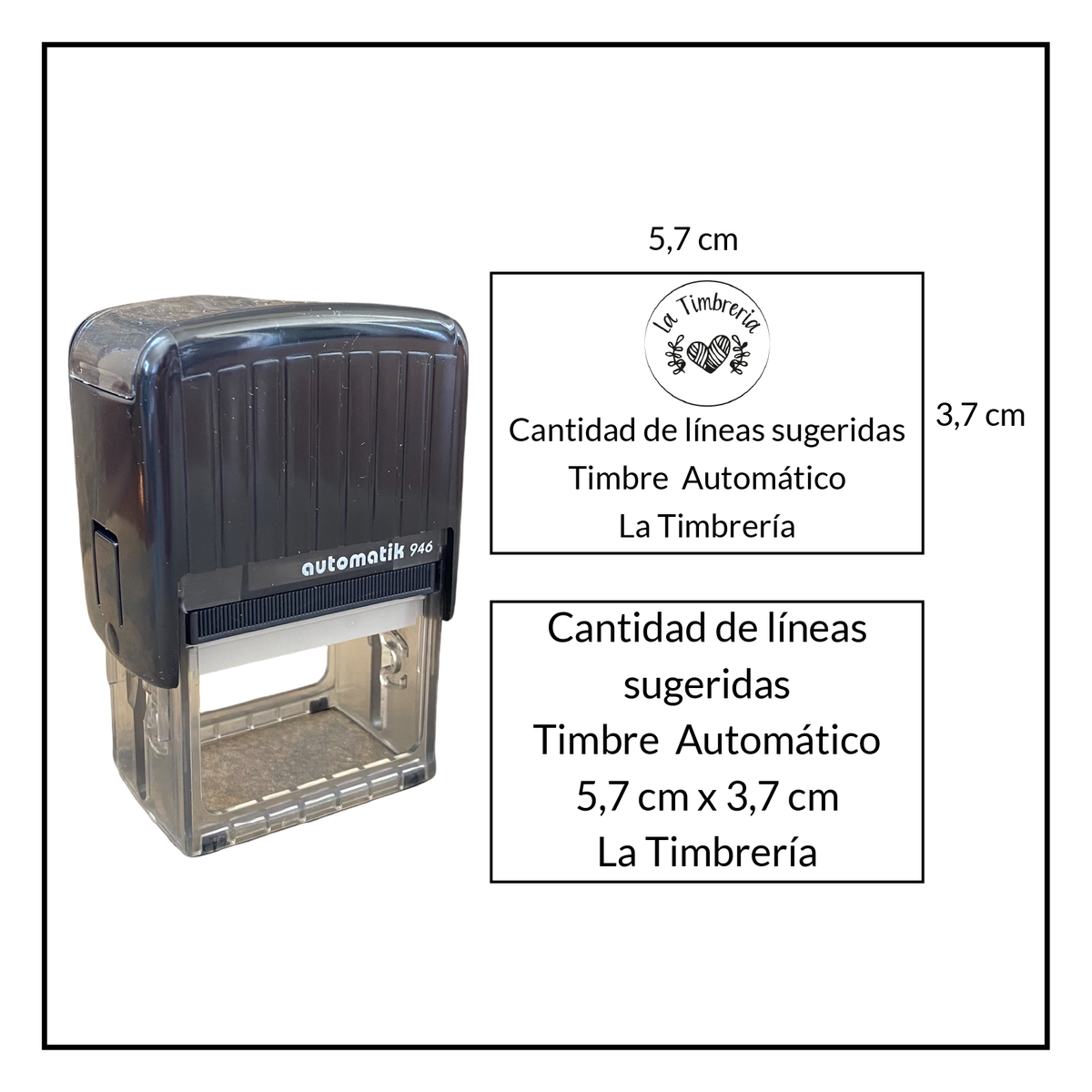 Timbre Automático Personalizado 3,7x5,7 cm – La Timbrería
