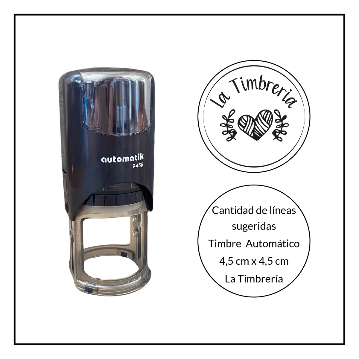 Timbre Automatico Personalizado 4,5 cm de diámetro – La Timbrería